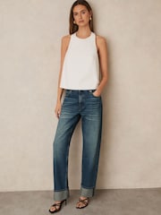 Reiss Ivory Nadia Cotton Belt-Halterneck Top - Image 3 of 6
