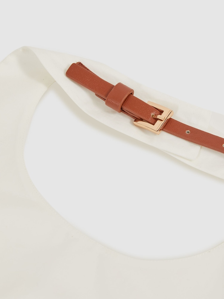 Reiss Ivory Nadia Cotton Belt-Halterneck Top - Image 6 of 6