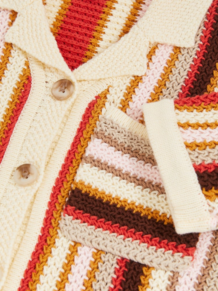 Reiss Candy Cotton Striped Crochet Shirt - Imagen 5 de 5