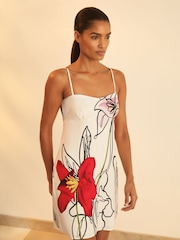 Reiss Ivory Marli Reiss | NYBG Floral-Print Mini Dress - Image 1 of 5