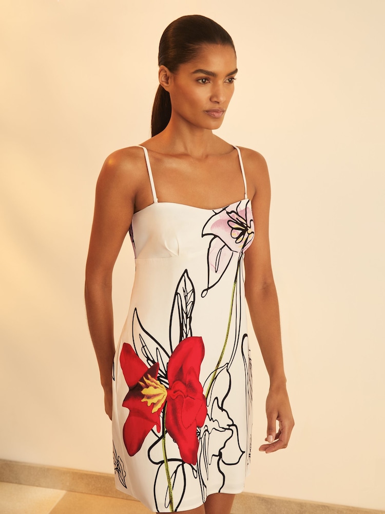 Reiss Ivory Marli Reiss | NYBG Floral-Print Mini Dress - Image 1 of 5