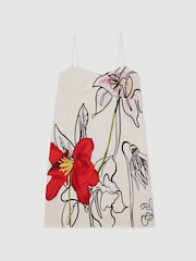 Reiss Ivory Marli Reiss | NYBG Floral-Print Mini Dress - Image 2 of 5