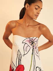 Reiss Ivory Marli Reiss | NYBG Floral-Print Mini Dress - Image 3 of 5