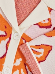 Reiss Pink Sandy Floral Print Intarsia Knit Top - Image 4 of 4