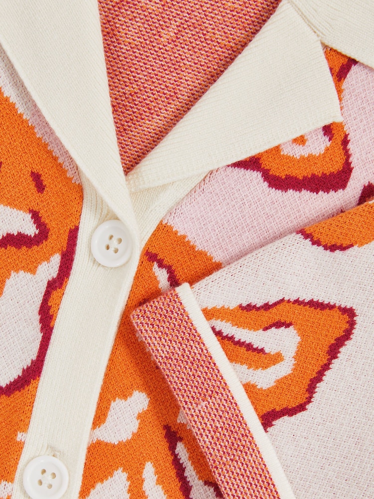 Reiss Pink Sandy Floral Print Intarsia Knit Top - Image 4 of 4
