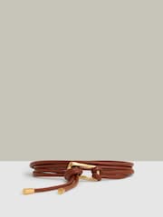 Tostado - Reiss Tara Sculpted Buckle Tubular Tie Belt - Imagen 1 de 4