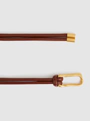 Tostado - Reiss Tara Sculpted Buckle Tubular Tie Belt - Imagen 3 de 4