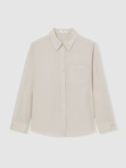 Reiss Stone Reenie Silk Button Sleeve Shirt - Image 2 of 7