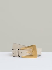 Reiss Louisa Leather Statement Buckle Belt - Imagen 1 de 5