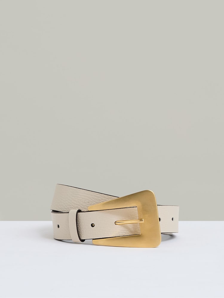 Reiss Louisa Leather Statement Buckle Belt - Imagen 1 de 5