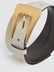 Reiss Louisa Leather Statement Buckle Belt - Imagen 4 de 5