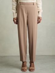 Reiss Mink Neutral Eve Tapered Elasticated-Waist Trousers - Image 3 of 6