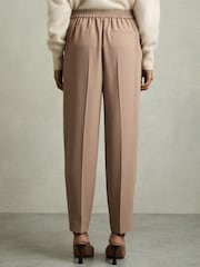 Reiss Mink Neutral Eve Tapered Elasticated-Waist Trousers - Image 5 of 6