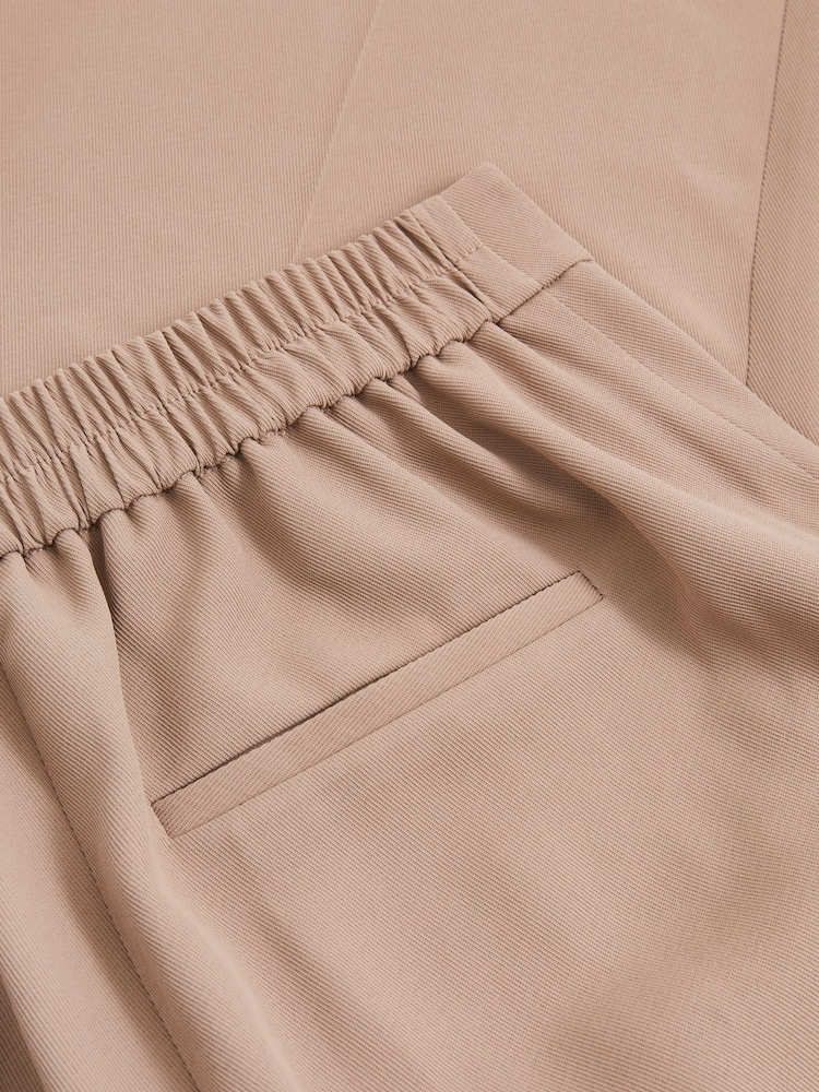 Reiss Mink Neutral Eve Tapered Elasticated-Waist Trousers - Image 6 of 6