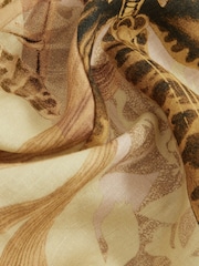 Reiss Neutral Anna Reiss | NYBG Linen Floral Midi Dress - Image 6 of 6