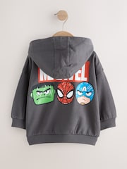 Black Marvel Zip Through Hoodie (9mths-8yrs) - Image 2 of 4