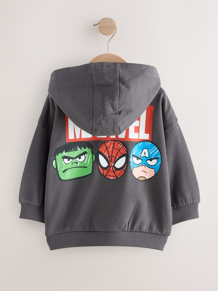 Black Marvel Zip Through Hoodie (9mths-8yrs) - Image 2 of 4