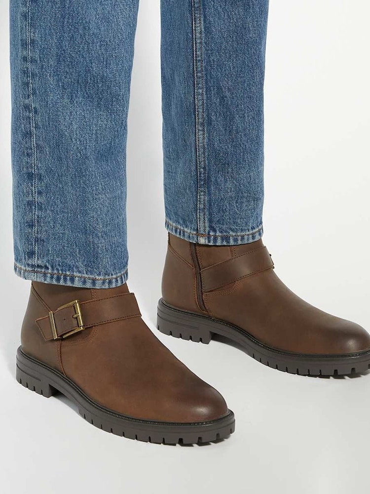 Dune London Brown Calvin Biker Boots - Image 1 of 1