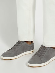 Dune London Light Grey Wide Fit Tezzy Perf Entry Trainers - Image 1 of 6