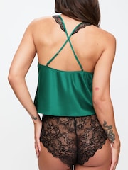 Ann Summers Green Admiring Satin Lace Cami Set - Image 2 of 5