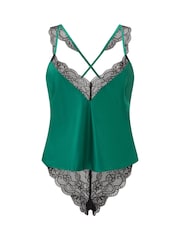 Ann Summers Green Admiring Satin Lace Cami Set - Image 5 of 5