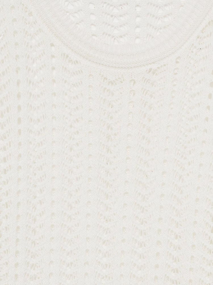 Reiss White Suzie Open-Knit Crew-Neck Jumper - Image 7 of 7