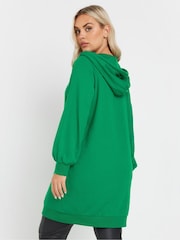 Yours Curve Green 'Paris' Star Print Longline Hoodie - Image 4 of 5