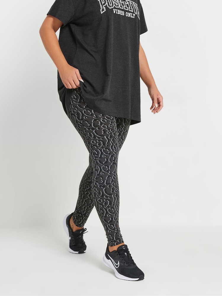 Yours Curve Abstract Animal Print Leggings - Imagen 1 de 6