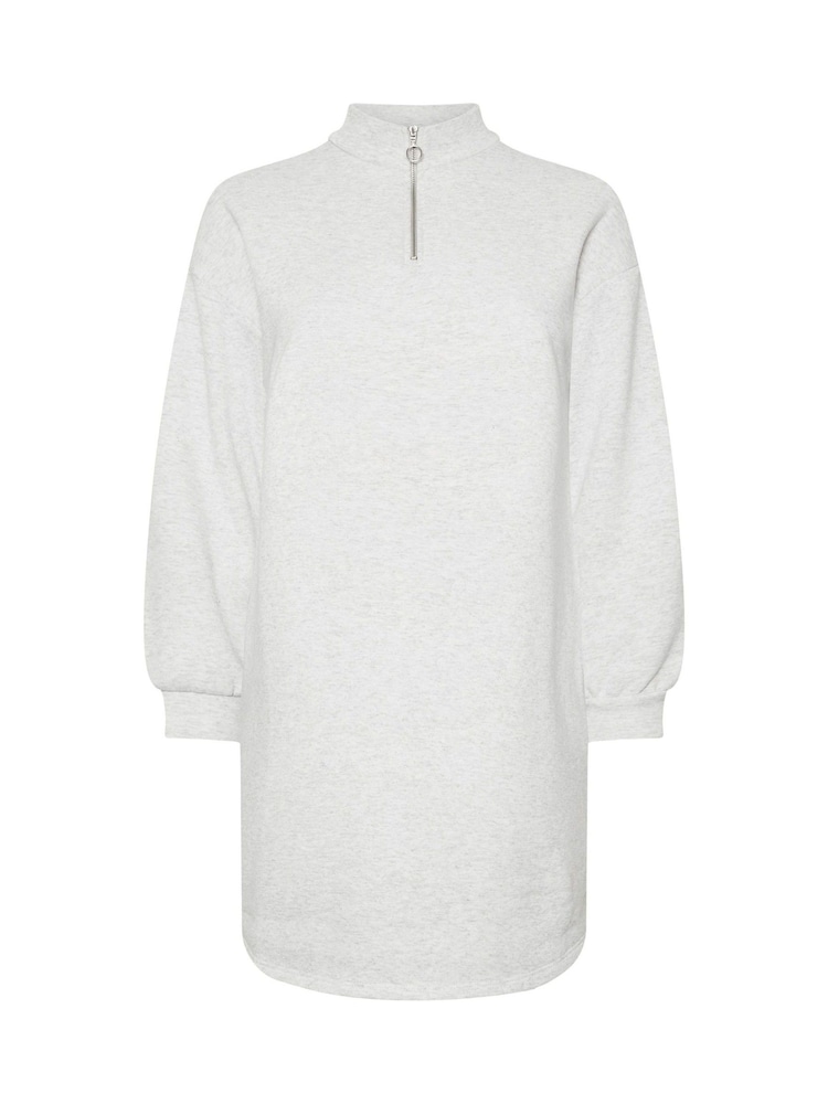 Yours Curve Grey Zip Neck Jumper Dress - Image 5 of 5