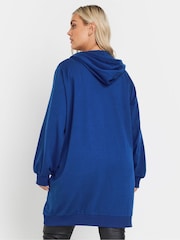 Yours Curve Blue 'Paris' Star Print Longline Hoodie - Image 4 of 5
