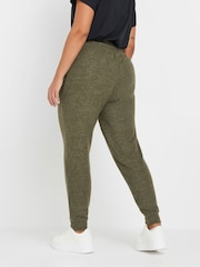 Yours Curve Green Burgundy Soft Touch Joggers - Image 3 of 5