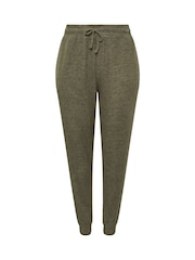 Yours Curve Green Burgundy Soft Touch Joggers - Image 5 of 5