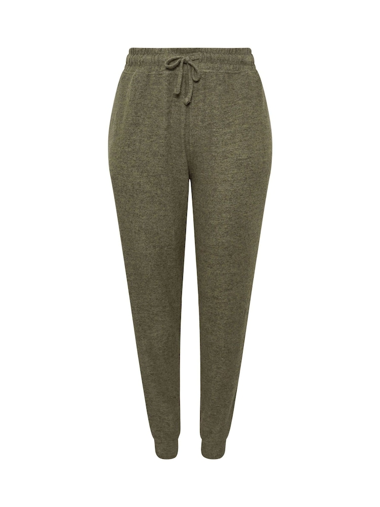 Yours Curve Green Burgundy Soft Touch Joggers - Image 5 of 5