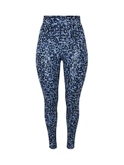 Yours Curve Blue Animal Print Swirl Active Leggings - Image 6 of 6