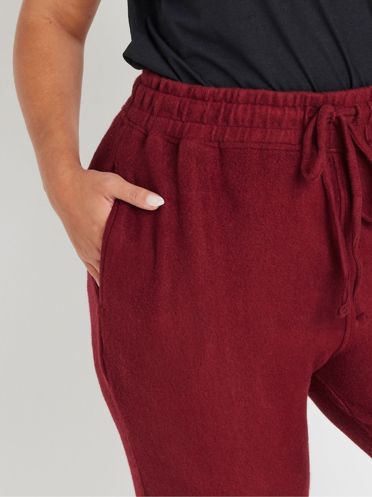 Yours Curve Burgundy Red Burgundy Soft Touch Joggers - Image 4 of 5