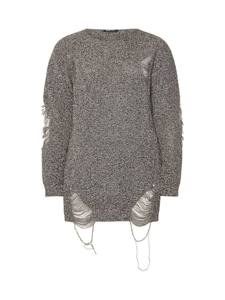 Yours Curve Brown Distressed Detailed Jumper - Image 5 of 5