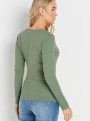 Long Tall Sally Green Long Sleeve Wrap Top 2 Pack - Image 4 of 8