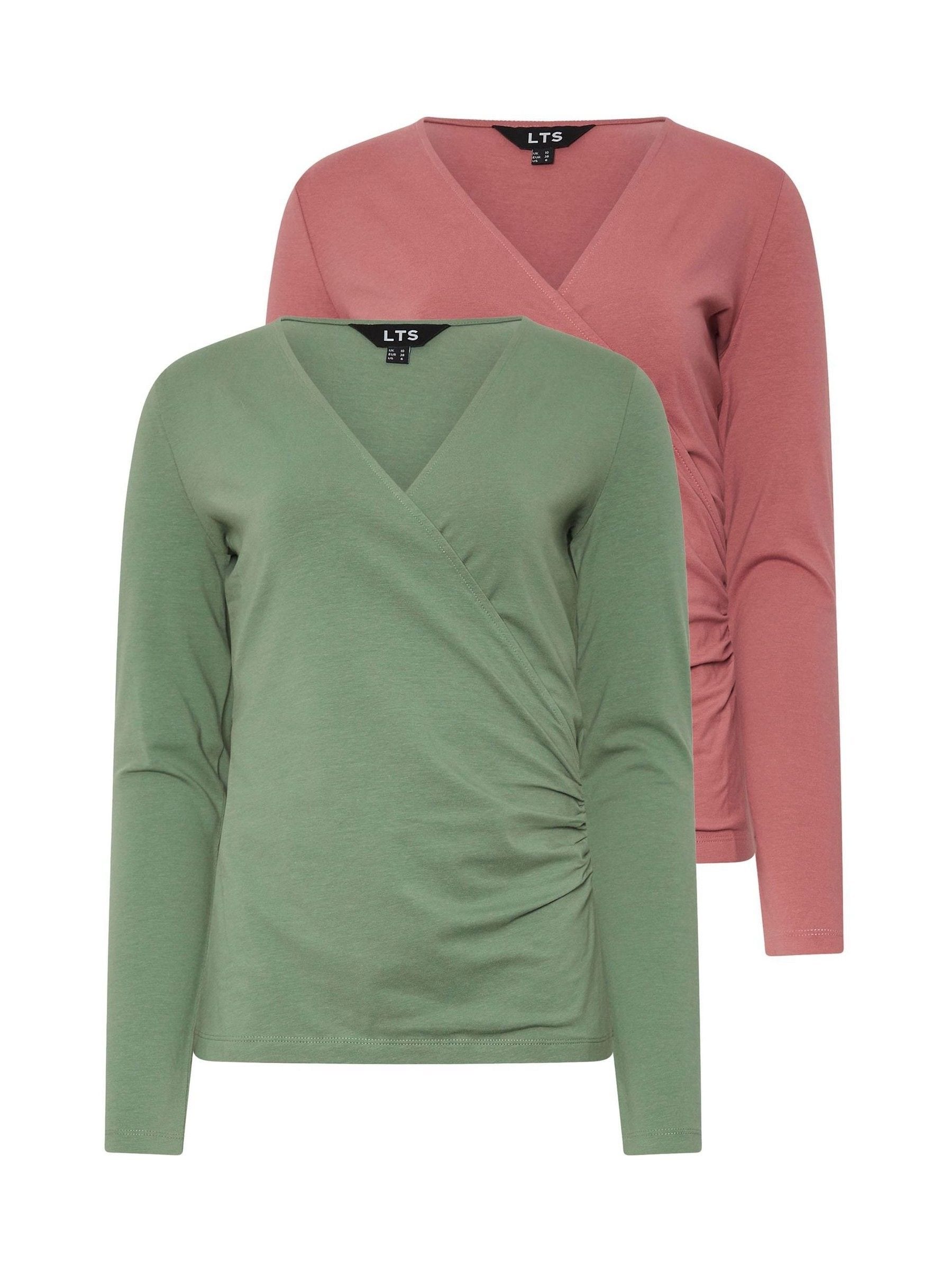 SALSATION TOP マル首 oversized Buy Long Tall Sally Green Long Sleeve Wrap Top 2 Pack from Next USA