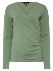 Long Tall Sally Green Long Sleeve Wrap Top 2 Pack - Image 8 of 8