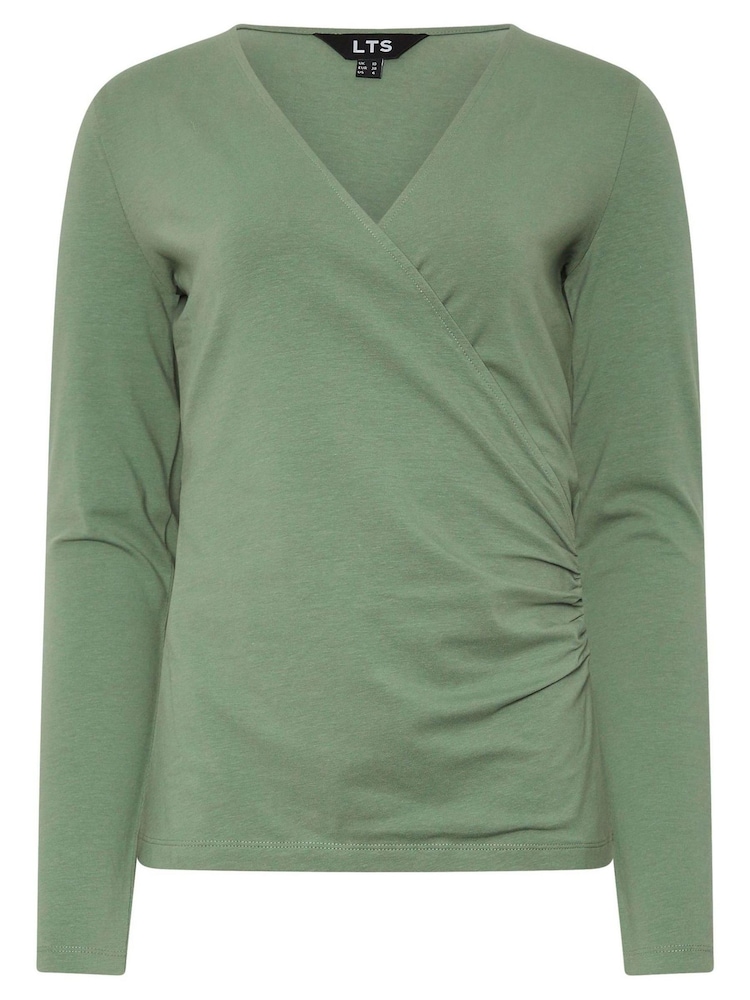 Long Tall Sally Green Long Sleeve Wrap Top 2 Pack - Image 8 of 8