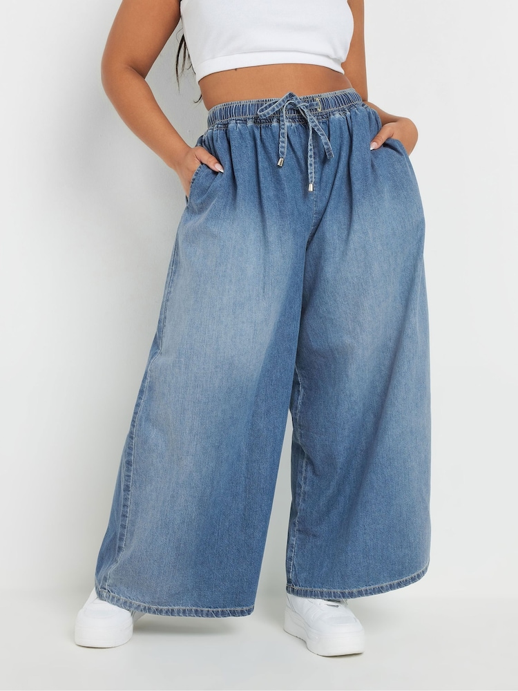 Yours Curve Jeans mit extraweitem Bein aus 100 % Baumwolle - Bild 1 von 5 Yours Curve Jeans mit extraweitem Bein aus 100 % Baumwolle - Bild 1 von 5
