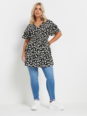 Yours Curve Black Flutter Sleeve Top - Image 2 of 5
