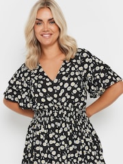 Yours Curve Black Flutter Sleeve Top - Image 3 of 5