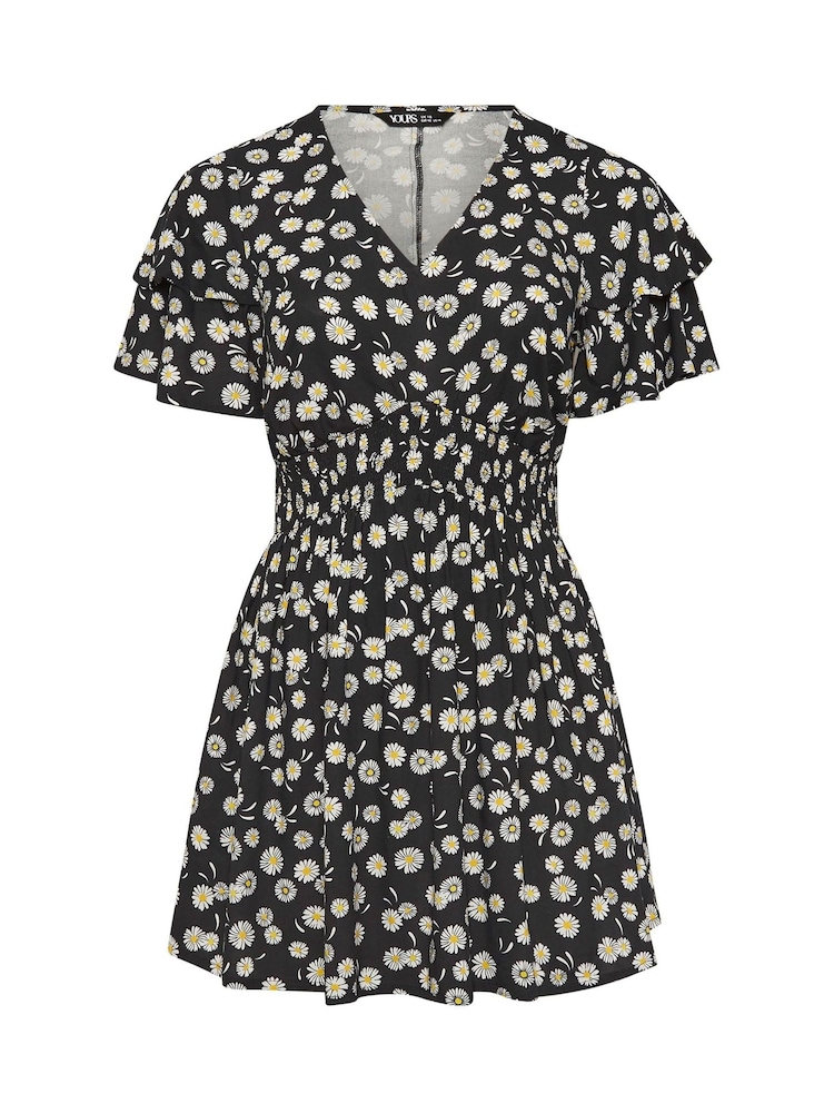 Yours Curve Black Flutter Sleeve Top - Image 5 of 5