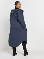 Yours Curve Purple Button Through Hooded Jacket - Image 3 of 5