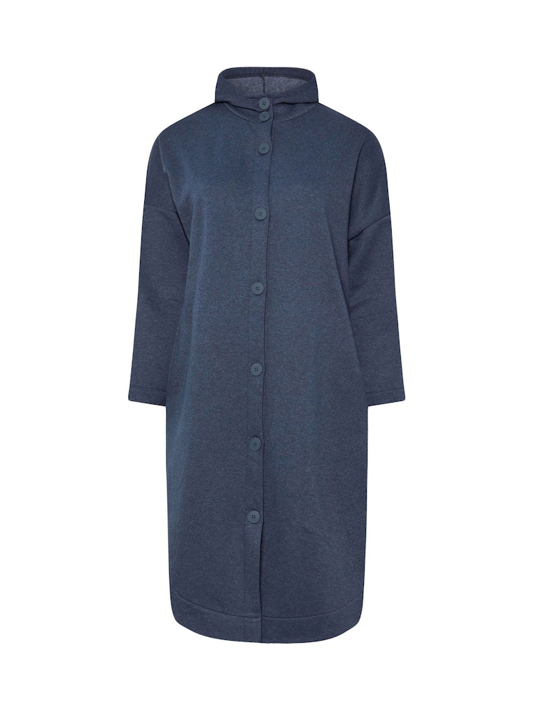 Yours Curve Purple Button Through Hooded Jacket - Image 5 of 5