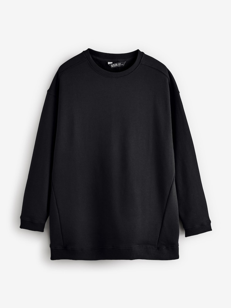 Yours Curve Black Crew Neck 100% Cotton Sweatshirt - Image 5 of 5