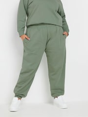 Yours Curve Green Cuffed Joggers - Image 1 of 6