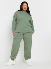 Yours Curve Green Cuffed Joggers - Image 2 of 6