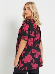 Yours Curve Black Textured Top - Image 3 of 5